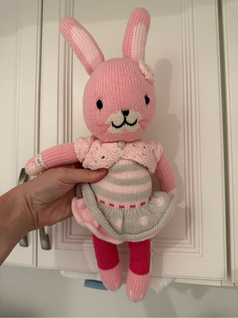Cuddle + Kind Chloe The Bunny Pink Organic Cotton Plush - Picture 4 of 5